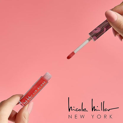 Nicole Miller Lip Gloss Collection, 4 Count (Pack of 1), Better Not Pout Red