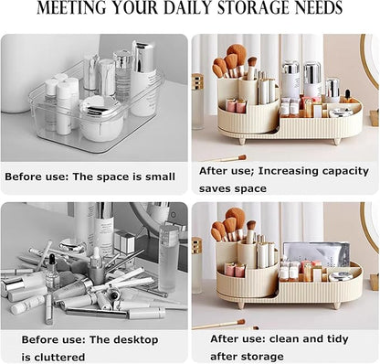 Rotating makeup organizer,large capacity cosmetic