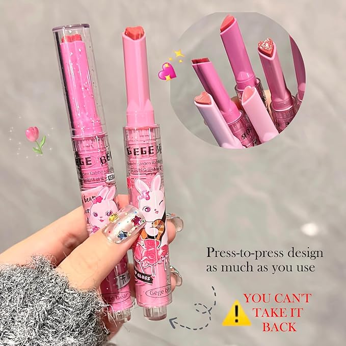 3 Colors Jelly Lipstick, Tinted Lip Gloss Heart Gloss