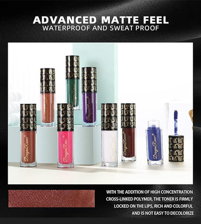 Halloween Dark Matte Liquid Lipstick for Women, Long Lasting Waterproof Lip Gloss, Face Body Painting, Vivid Vampire Lip Stain for Masquerade, Party Goth Makeup, Cosplay (#05 Olive Green)