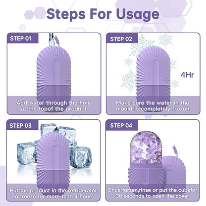 Ice Face Roller, Ice Cube Roller for Face，Facial Beauty Ice Roller Skin Care Tools,De-Puff Eye Bags, Reduce Migraine Pain（Purple）