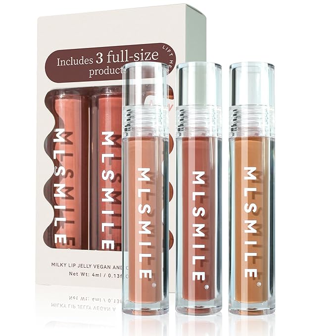 3Pcs Lip Gloss Collection Makeup Set, Shimmery Smooth Gloss
