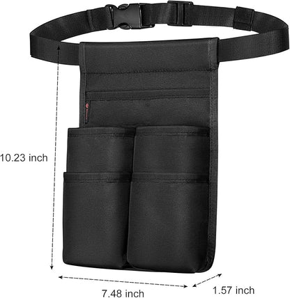 SITHON Massage Bottle Bag, Professional Massage Therapist Holster for 2 Bottles, Lotion Oil Waist Holder Organizer with Adjustable Belt, Multiple Pockets (Bag Only) (Black)