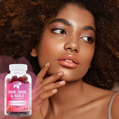Mountain Meadow Herbs Hair, Skin and Nails Gummies - Essential Daily Support for Lush Hair, Strong Nails, and Radiant Skin with Biotin-Infused Gummies (60 ct)