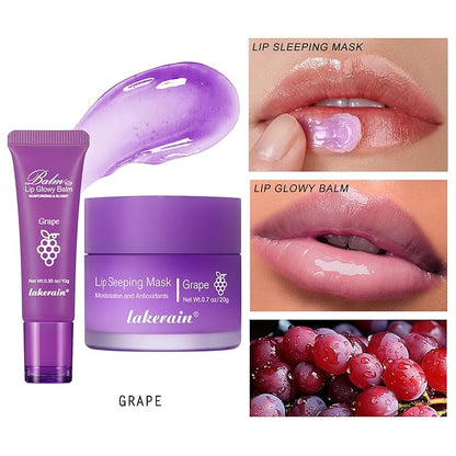 2Pcs Lip Glowy Balm and Lip (Grape)