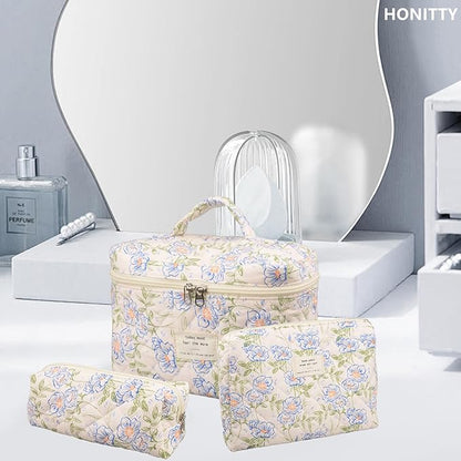 Makeup bag, quilted makeup bag,large