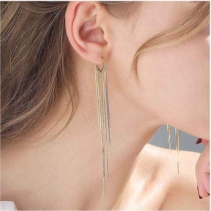 Boho Long Tassel Chain Earrings Fringe Drop Dangle