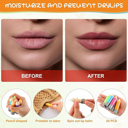 24 Sets Valentine's Day Lip Balm Tag