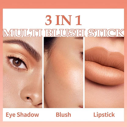 Boobeen Cream Blush Stick for Cheek Makeup, Multi Creamy Formula