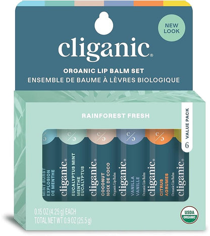 Cliganic Organic Lip Balm Set (4