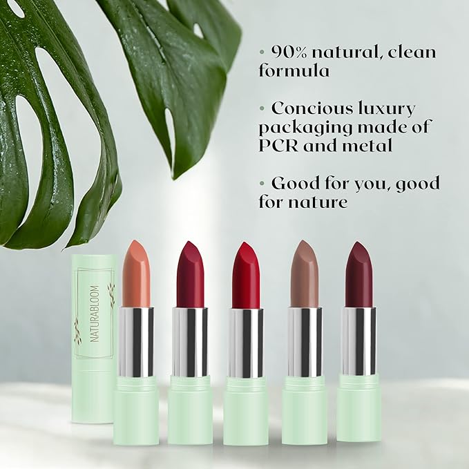 Vegan Lipstick (Poppy) - Sensational One-Stroke Long Lasting Lipstick from Natural Oils & Butters Full-Coverage Lip Color with Shea Butter & Coconut Extact - Premium Hydrating Lipsticks