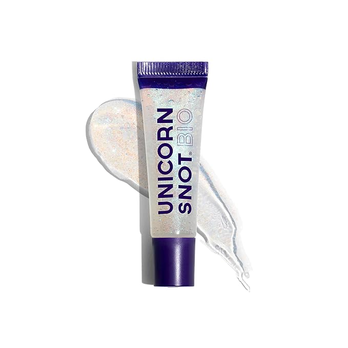UNICORN SNOT Glitter Lip Gloss - Long-Lasting Sparkly BIO Lip Shine - Vegan & Cruelty Free Non-Sticky Formula - Lip Gloss for Festivals and Rave Makeup - High-Shine Glitter Lip Gloss, Silver (Cosmos)