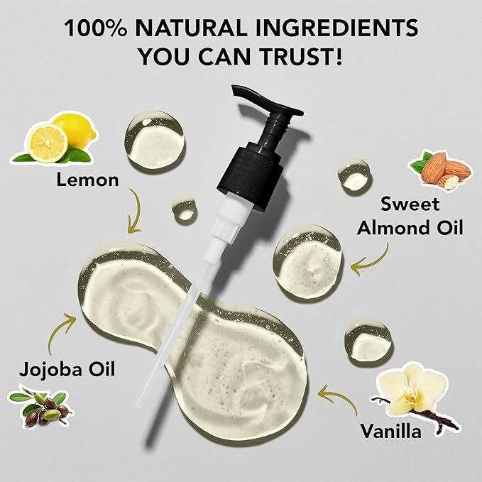 Passion Sensual Massage Oil for Date Night | 100% Natural Body Oil for Couples with Jojoba & Almond | Aromatherapy & Relaxing Massage Therapy | Perfect Glide & Smooth Skin | Lemon Crème Scent