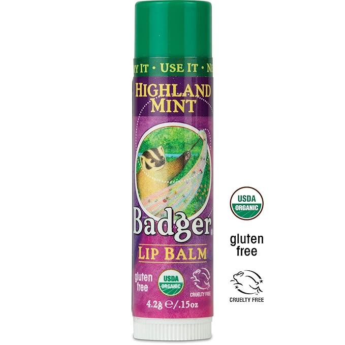 Badger Highland Mint Classic Lip Balm 0.15oz