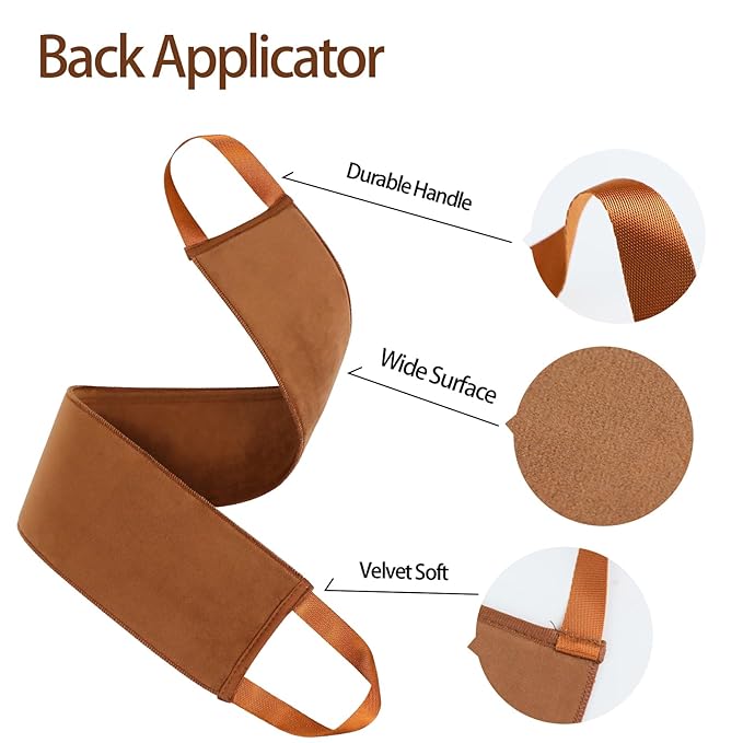 3 Pack Self Tanning Mitt Applicator Kit Set Self Tan Back Applicator with Self Tanning Glove for Self Tan Mitt Mini Self Tan Glove and Sunscreen Brush (Brown)