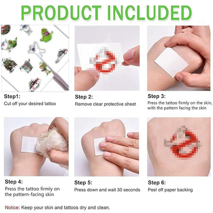 Ghost Birthday Party Supplies,8 Sheets 100Pcs Temporary Tattoos Gifts Favors