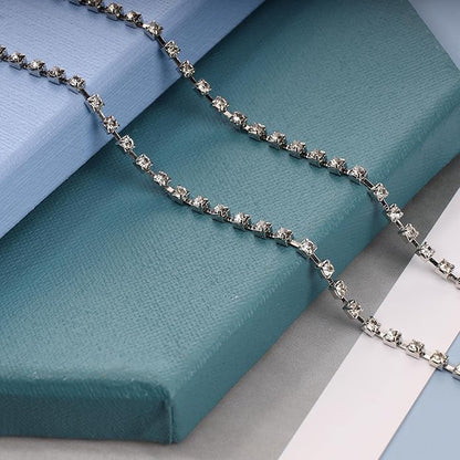 Boho Crystal Thigh Chain Silver Body Chain Leg