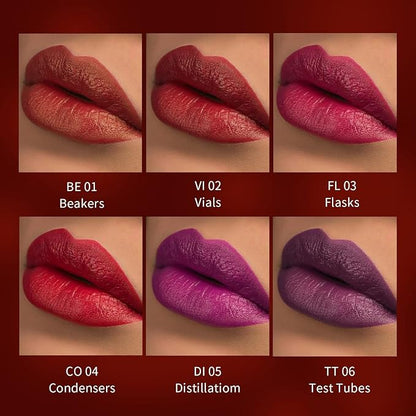 6pcs Liquid Lipsticks,Waterproof Lasting Lipstick Gift Set,High Pigment Lipsticks Professional Lip Stain Lip Gloss Lip Stain