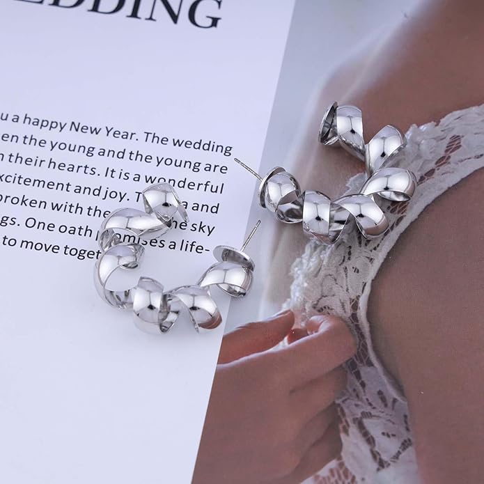 Vintage Exaggerated Irregular Circle Earrings Twist