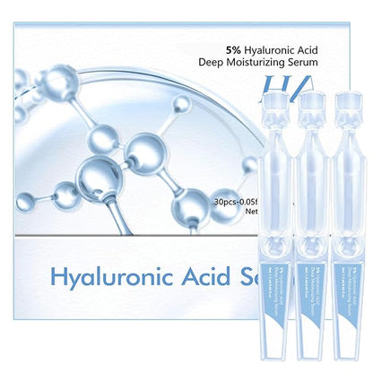 5% Hyaluronic Acid Serum For Face, Ultra Hydrating Vials 4D Hyaluronic Acid Tubes, Anti-Aging Serum For Women Moisturizing, Plumping, Nature Perfection Skin Rejuvenate Face Serums, Single-Use, 30PCS