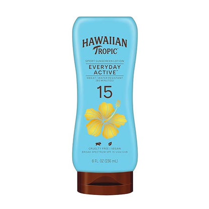 Hawaiian Tropic Everyday Active Sunscreen Lotions SPF 50 and SPF 15, Both 8oz