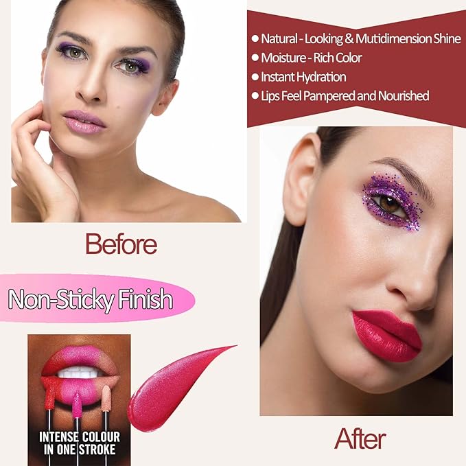 Women Matte Lipstick Red Long Lasting Liquid Lipstick, Long