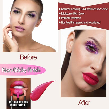 Women Matte Lipstick Red Long Lasting Liquid Lipstick, Long