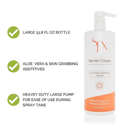 SunFX ProBlend Barrier Cream | Advanced DHA Blocker for Flawless Spray Tans | 33.8 fl.oz