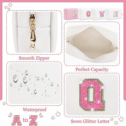 Personalized initial letter makeup bag,