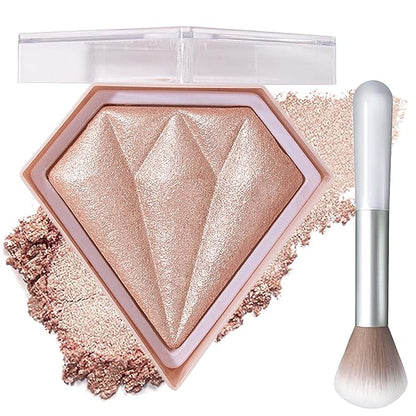 Face Glitter Blush Shimmer Waterproof Highlighter Blusher Powder,Facial