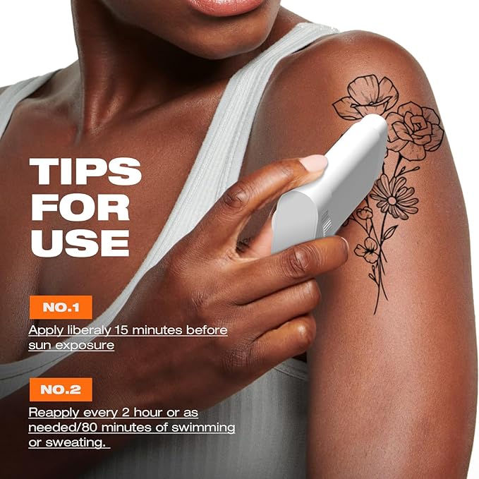 Sexymix Tattoo Sunscreen Stick, SPF 50 Waterproof Sunscreen Stick Broad Spectrum UVA/UVB Protection 0.7 oz with Zinc Oxide, Tattoo Aftercare Sunscreen for Tattoos Non-Dirty Hands Available (2 Packs)