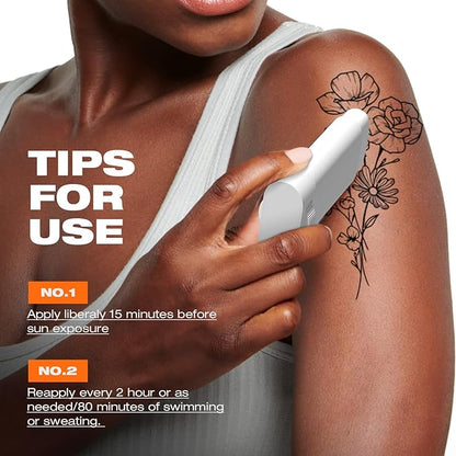 Sexymix Tattoo Sunscreen Stick, SPF 50 Waterproof Sunscreen Stick Broad Spectrum UVA/UVB Protection 0.7 oz with Zinc Oxide, Tattoo Aftercare Sunscreen for Tattoos Non-Dirty Hands Available (2 Packs)