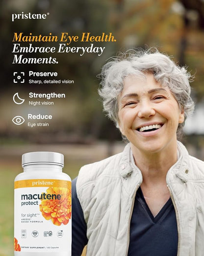 Macutene Protect Eye Vitamins for Macular Support Areds 2 with Lutein and Zeaxanthin Supplements (25mg/5mg) – Doctor Formulated Bilberry Supplement for Eyes, NSF Certified, Vegan (60 Capsules)