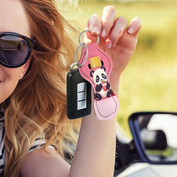 Chapstick Holder Keychain for Lipstick Lip Girls