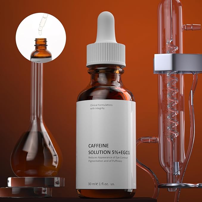 Caffeine Solution 5% + EGCG For Face, 30ML 2 PCS Moisturizing Caffeine Eye Serum For Dark Circles & Puffiness, Anti-aging Caffeine Serum.