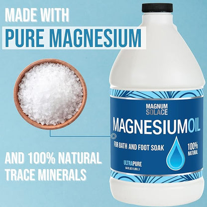 Pure Magnesium Bath Flakes & Magnesium Oil - 100% Natural Relief (3 Item Bundle)