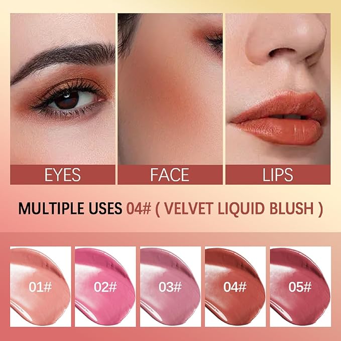Liquid Blush, Natural Matte Finish Looking, Dewy Cheek Red 04)