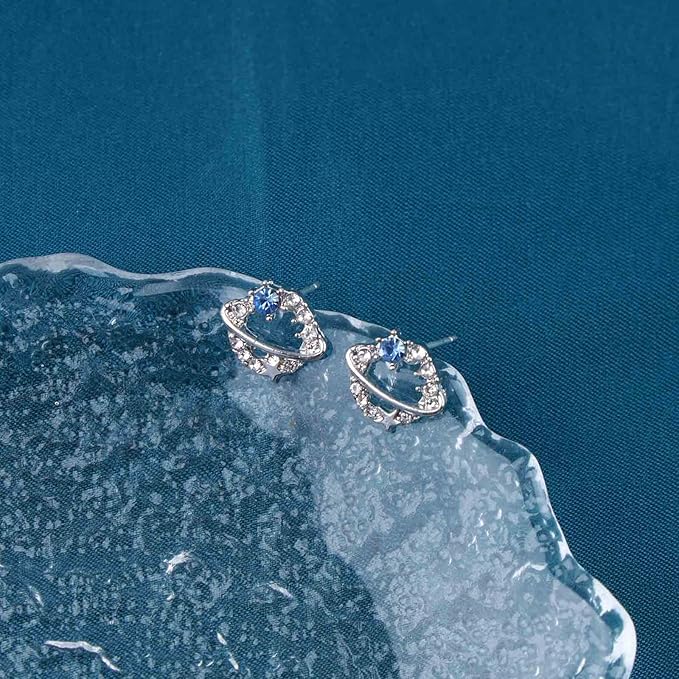 Boho Crystal Saturn Earrings Cz Orb Planet Earrings