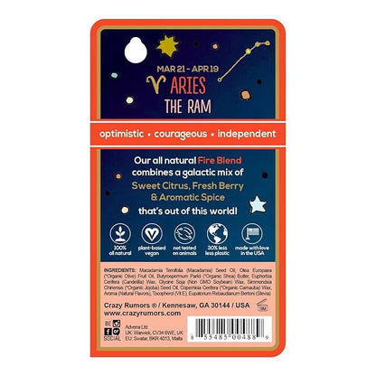 Crazy Rumors Aries Zodiac All Natural, Orange,