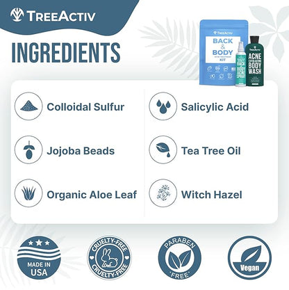 TreeActiv 90-Day Body Acne Treatment Kit, Exfoliating