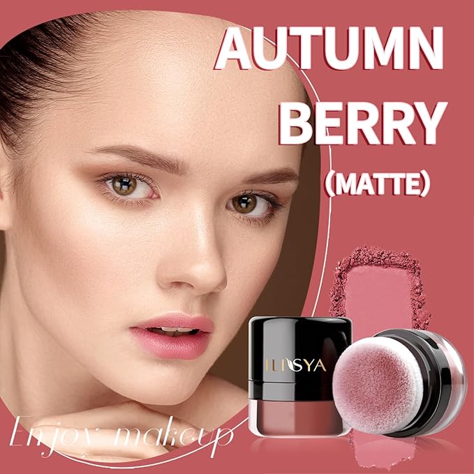 Face Blush Powder Makeup Soft Mushroom Blush for Berry)-2 Boxes