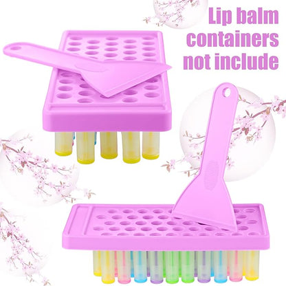 2 Sets Lip Balm Tray and (Purple)
