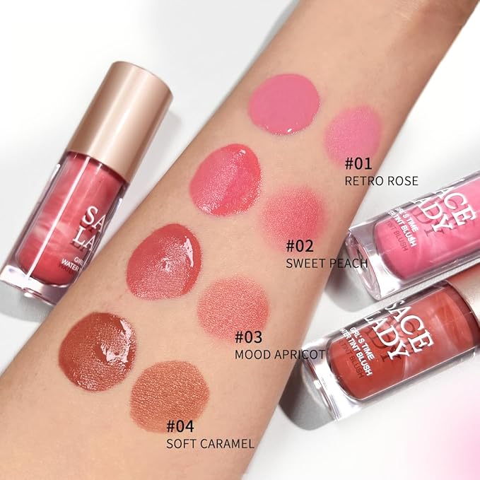 4 Colors Liquid Blush Makeup Kit, Long Lasting Set 4Pcs