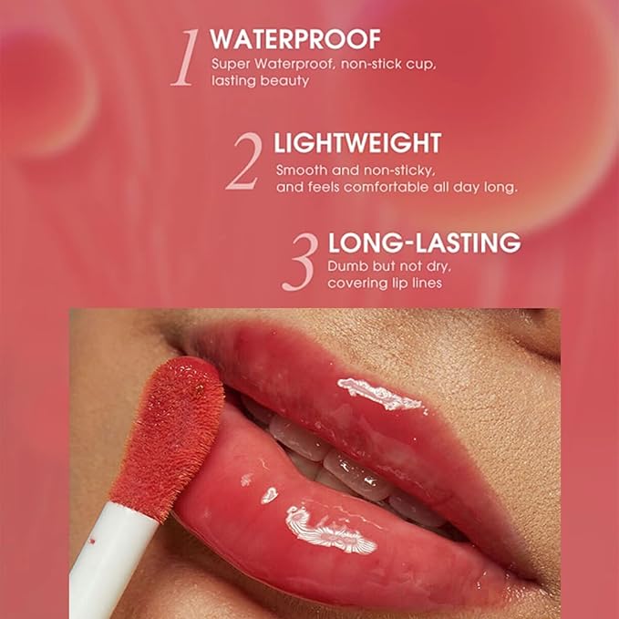 Lip Oil Lip Glaze, Soft Brush Head Hydrating Lip Glow Oil,Shiny Transparent Lip Gloss Plumping,Long Lasting Nourishing Non-sticky Fresh Clear Smooth Lip Care (#07)