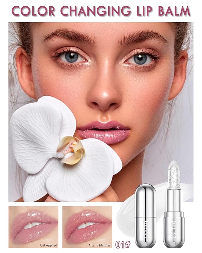 Glitter Balm Long Lasting PH Lipstick, Jelly Color Glitter