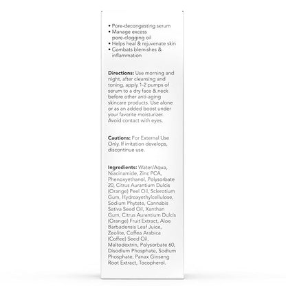 Spa Sciences - Detox Serum - Made in the USA - With Niacinamide, Zinc, Zeolite - Rejuvenate, Smooth - Vegan - For All Skin Types - 1.1oz