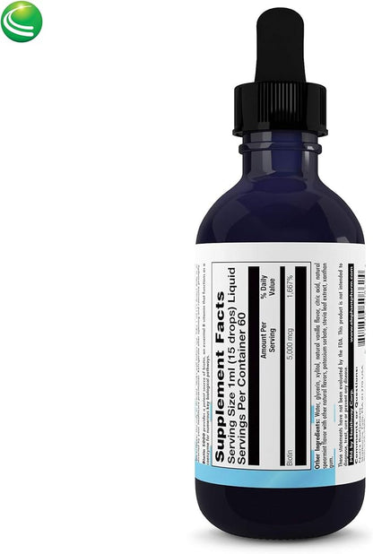 Nutra BioGenesis Biotin 5000 - Liquid Vitamin B Biotin Drops for Skin, Hair, Adrenal & Immune Health- 2 Oz
