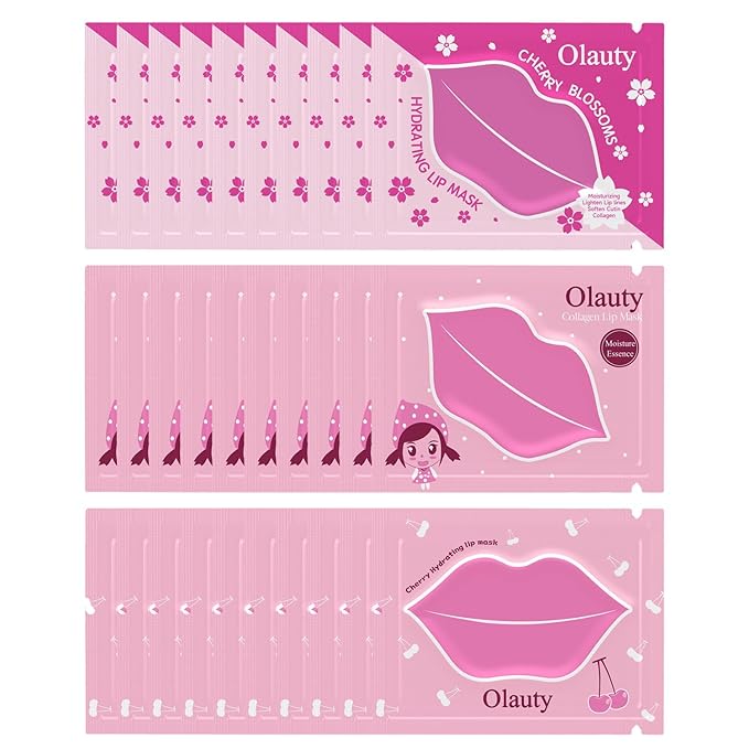 Eakroo 30 Pairs Collagen Crystal Pink Lips