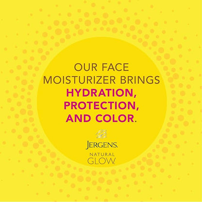 Jergens Natural Glow Face Self Tanner Lotion, SPF 20 Sunless Tanning, Fair to Medium Skin Tone, Daily Facial Sunscreen, Oil Free, Broad Spectrum Protection, 2 Fl Oz (Pack of 2) (Packaging May Vary)