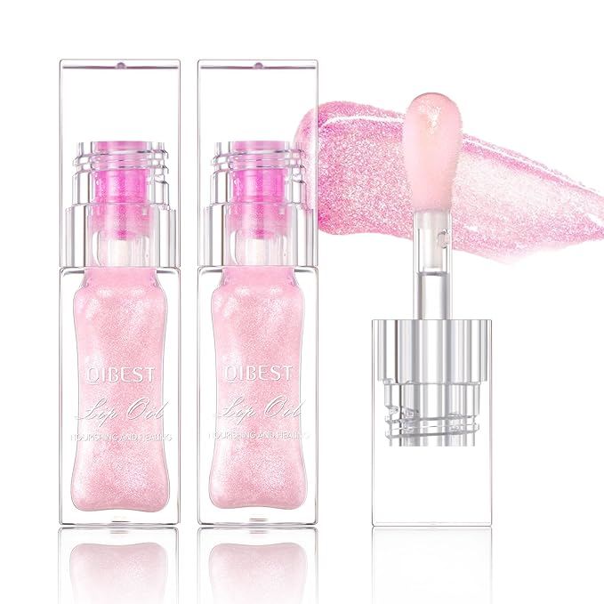 LANGMANNI Hydrating Lip Glow Oil,Moisturizing Nourishing Lip Oil,Light Colour Gloss Tinting And Non-sticky Lip Oil For Dry Lips Lip Care (Color Changing 2Pcs)